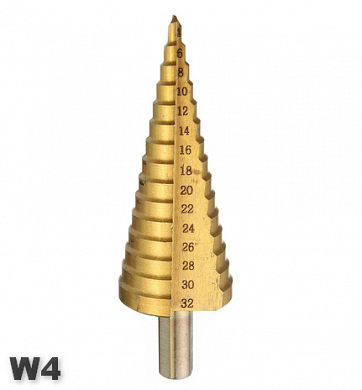 Сверло ступенчатое 4-32мм шаг 2мм W4 по металлу STRONG СТМ-52204032 от интернет-магазина ToolsDiamond.ru
